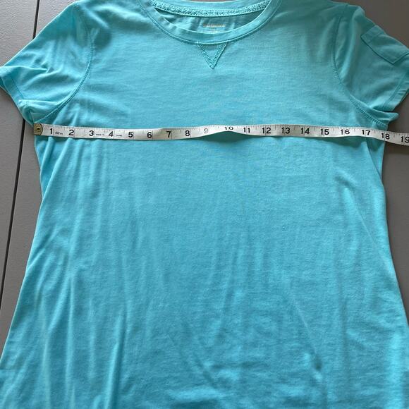 Ruff Hewn Short Sleeve T-Shirt Top Crewneck Lightweight Stretch Aqua Blue Large - Picture 7 of 8